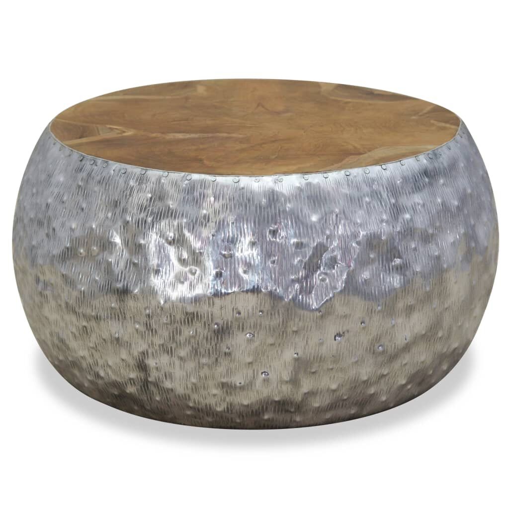 Table basse ronde en teck et aluminium - Jusqu'à 35% de remise