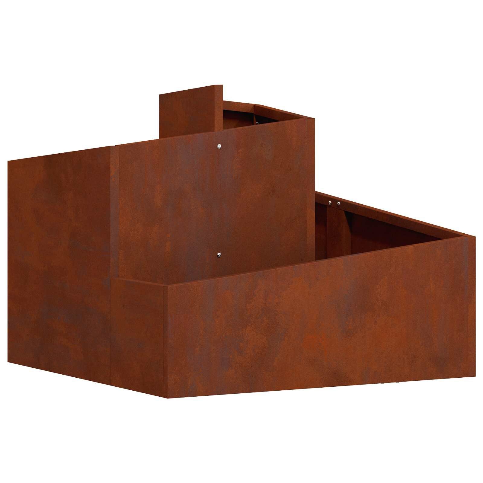 Vidaxl Jardinière carrée acier aspect rouille 60x60x50cm - Jusqu'à -34%
