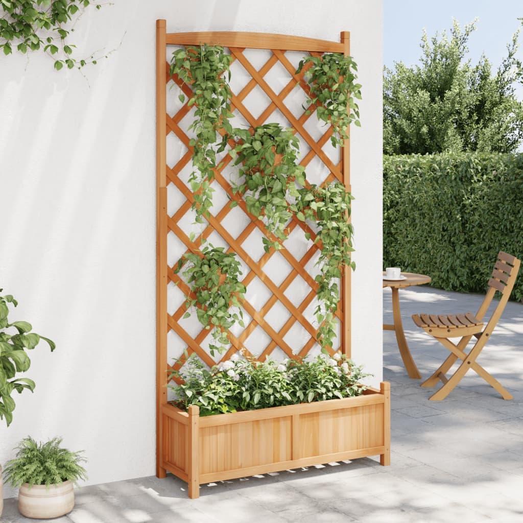 Vidaxl Jardinière avec treillis en bois d'épicéa - 90x35x180cm - Jusqu'à 34% de remise