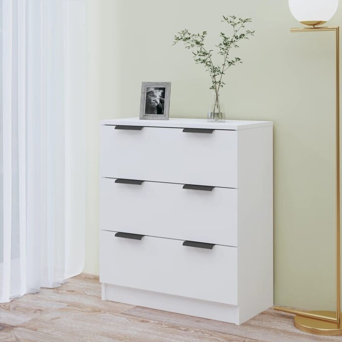 Vidaxl Commode 3 tiroirs blanche 60x30x70 cm - Jusqu'à -50% sur l'outlet