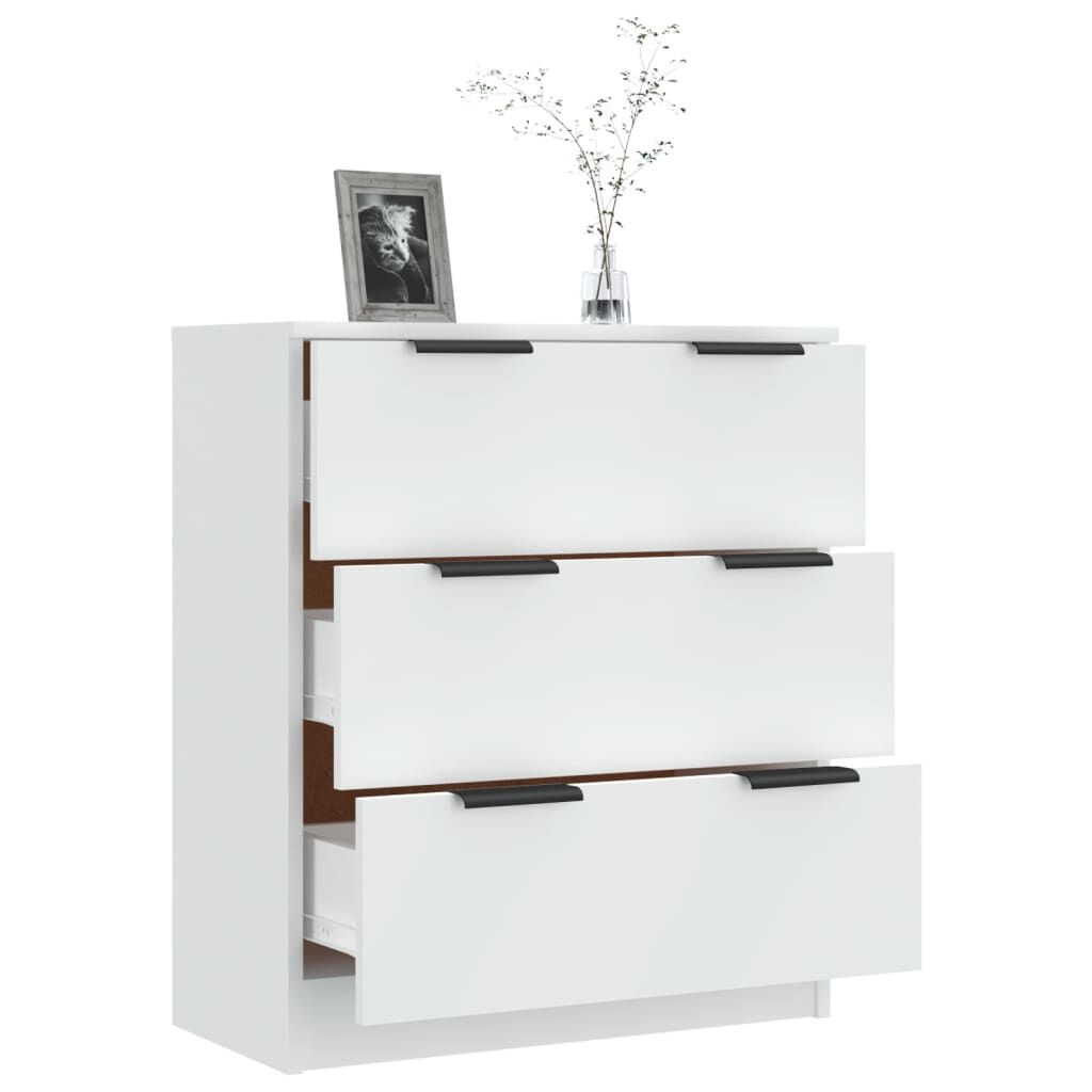 Vidaxl Commode 3 tiroirs blanche 60x30x70 cm - Jusqu'à -50% sur l'outlet