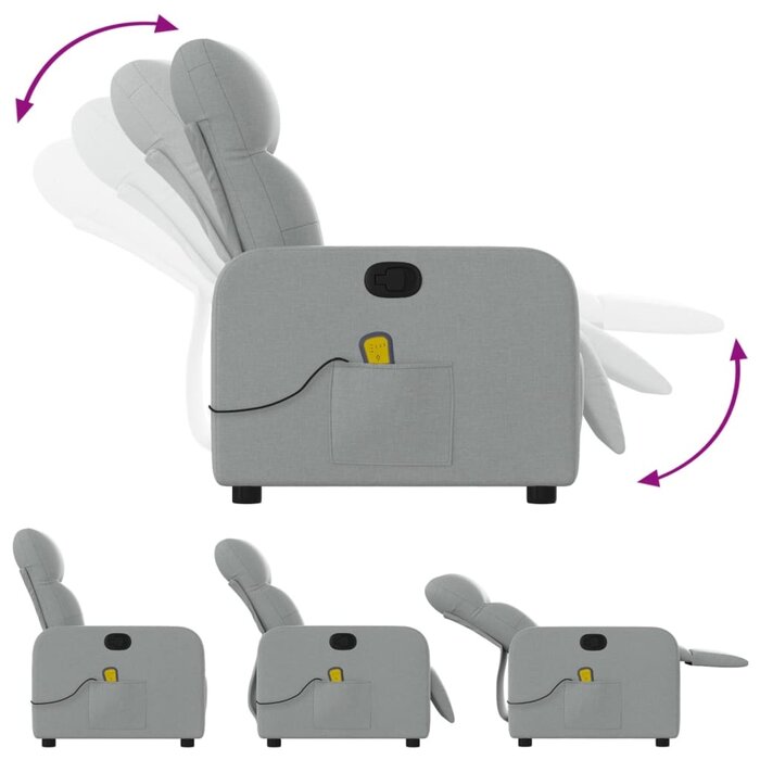 Vidaxl Fauteuil de massage inclinable gris - Confort absolu jusqu'à -35%