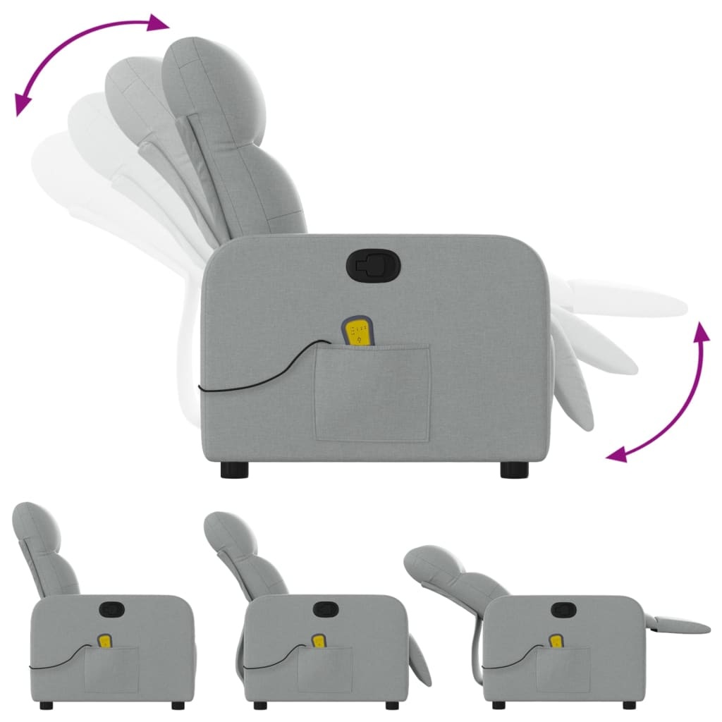 Vidaxl Fauteuil de massage inclinable gris - Confort absolu jusqu'à -35%