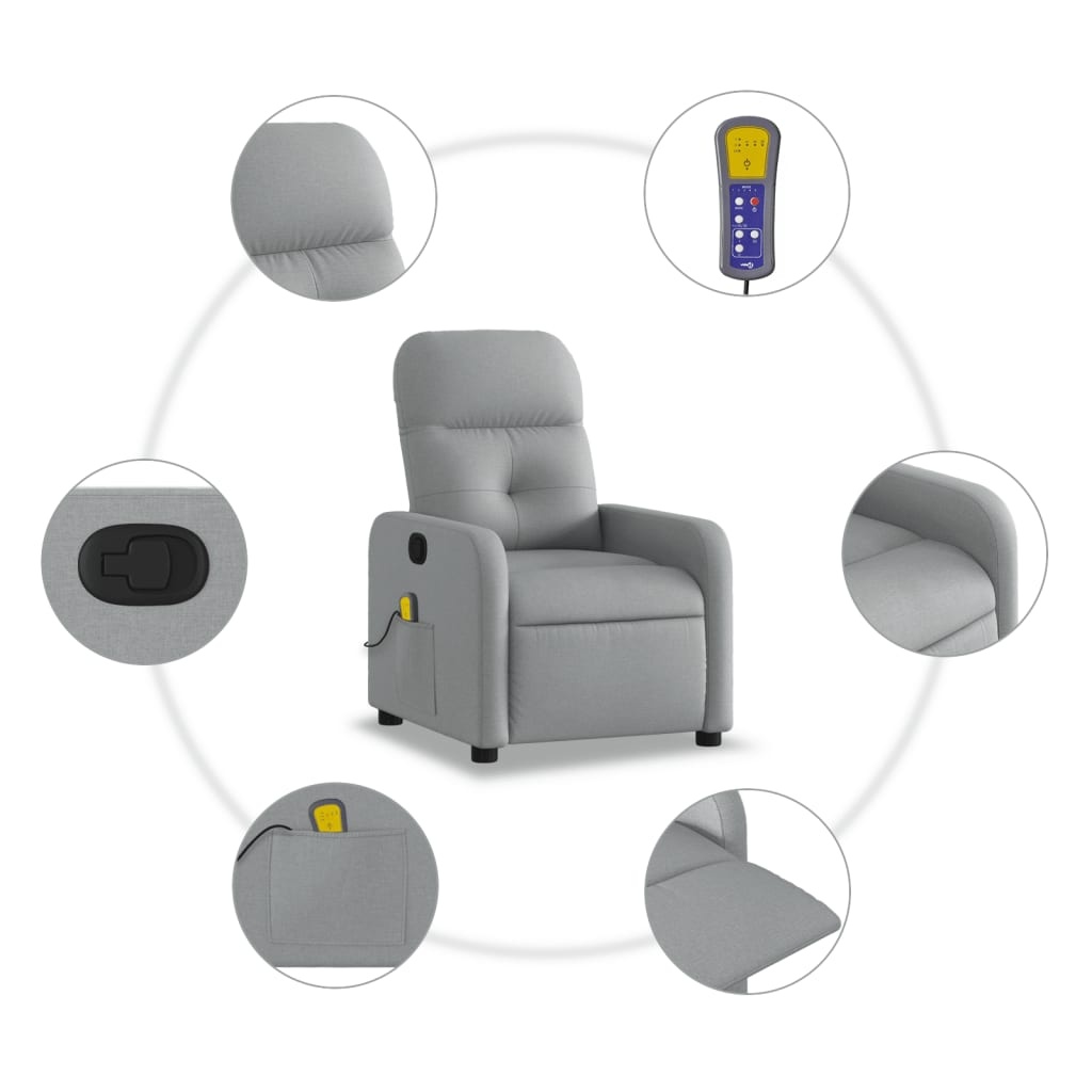 Vidaxl Fauteuil de massage inclinable gris - Confort absolu jusqu'à -35%