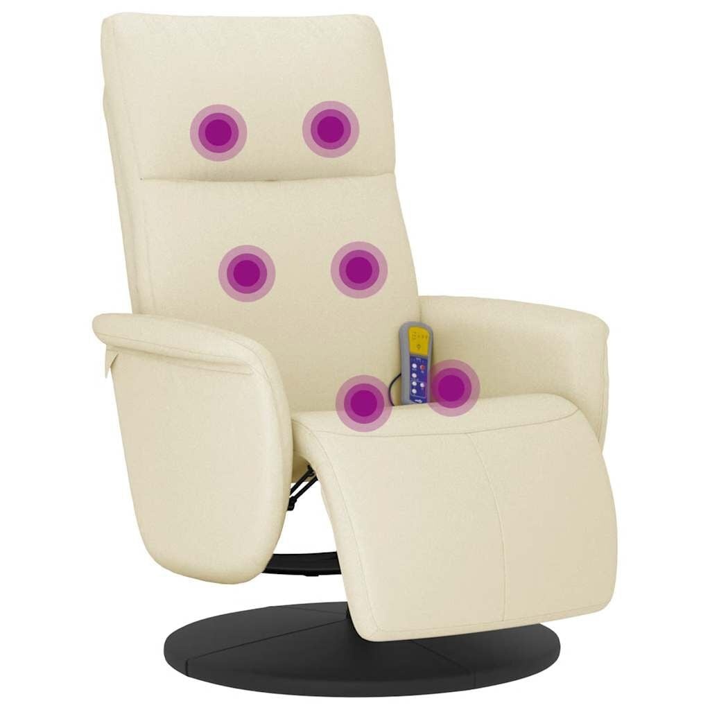 Vidaxl Fauteuil de massage inclinable crème - Jusqu'à 46% de réduction
