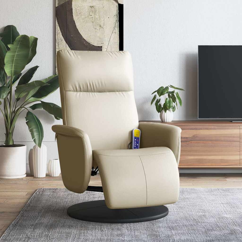 Vidaxl Fauteuil de massage inclinable crème - Jusqu'à 46% de réduction