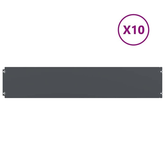 Vidaxl Bordures de jardin en acier - Lot de 10 - Anthracite - Jusqu'à -35%