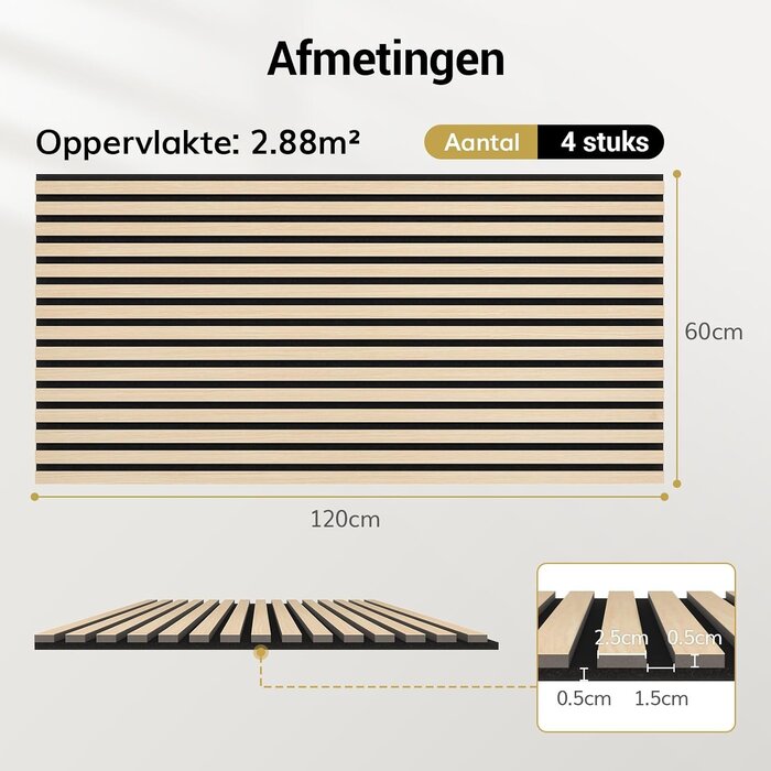 Tonor Panneaux muraux acoustiques 3D bois - 120x60cm - Jusqu'à -34%