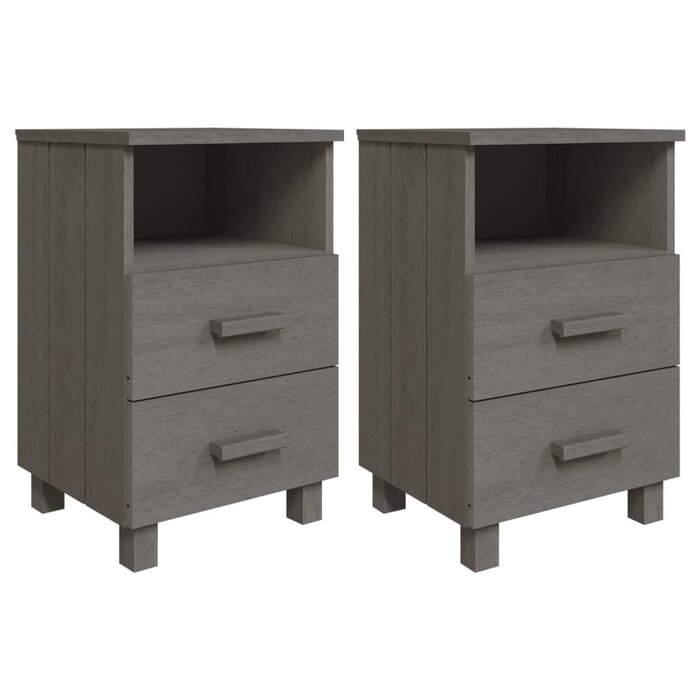 Vidaxl Lot de 2 tables de chevet en bois gris - Jusqu'à 34 % de réduction