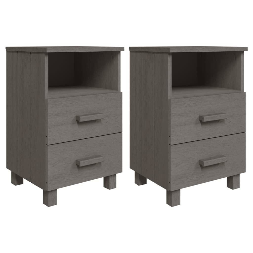 Vidaxl Lot de 2 tables de chevet en bois gris - Jusqu'à 34 % de réduction
