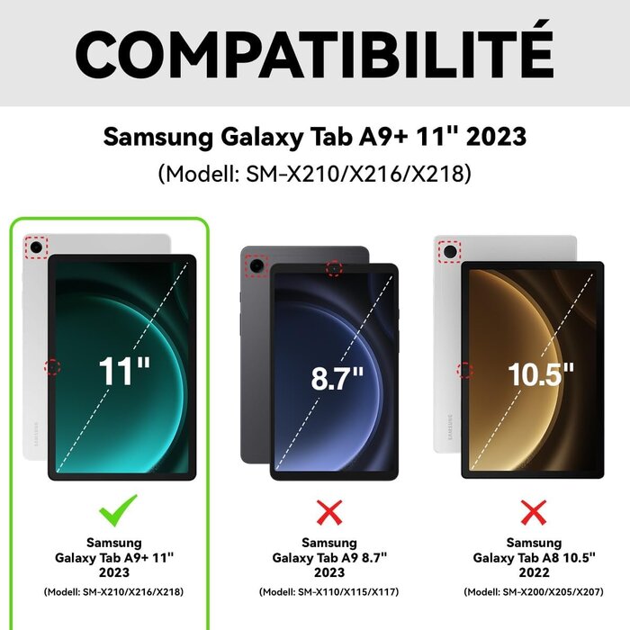 Étui Clavier AZERTY pour Galaxy Tab A9 Plus - Jusqu'à -28% de remise