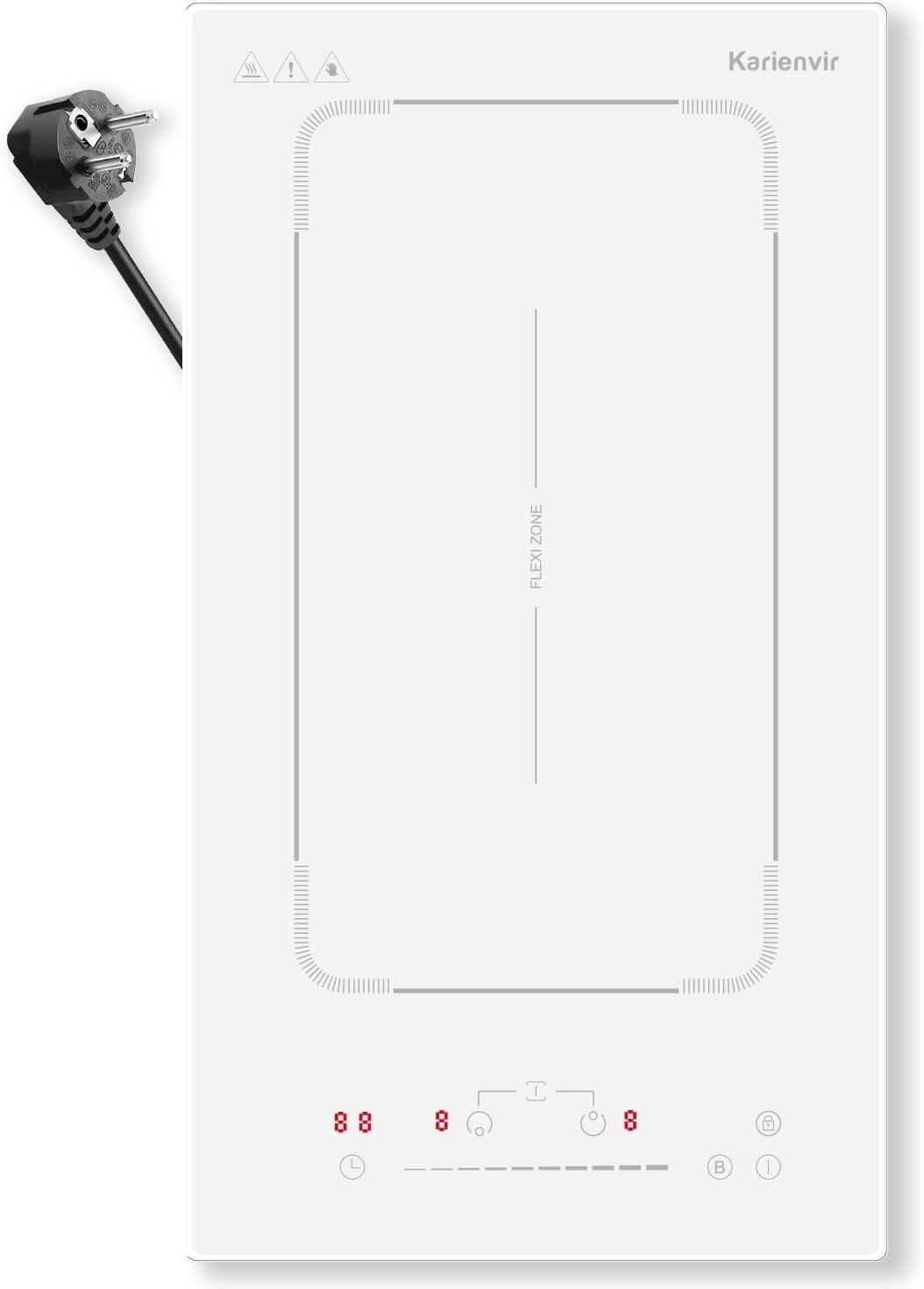 Plaque induction 2 foyers 30cm blanche 3500W - Jusqu'à 30% de remise
