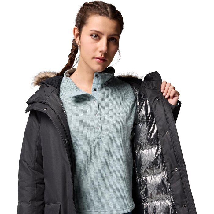 Manteau d'hiver long matelassé femme noir - Jusqu'à 35% de réduction
