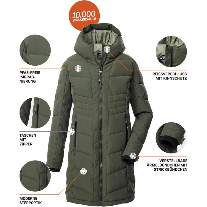 Killtec Manteau matelassé pour fille - Imperméable et chaud - Jusqu'à -34%