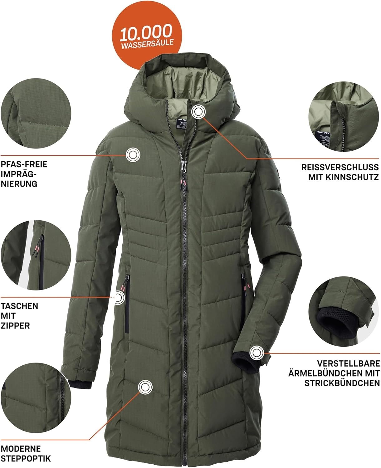 Killtec Manteau matelassé pour fille - Imperméable et chaud - Jusqu'à -34%