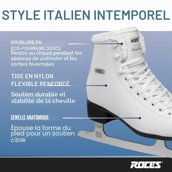 Roces Patins à glace pour femme Paradise blancs - Jusqu'à -34% sur le retour