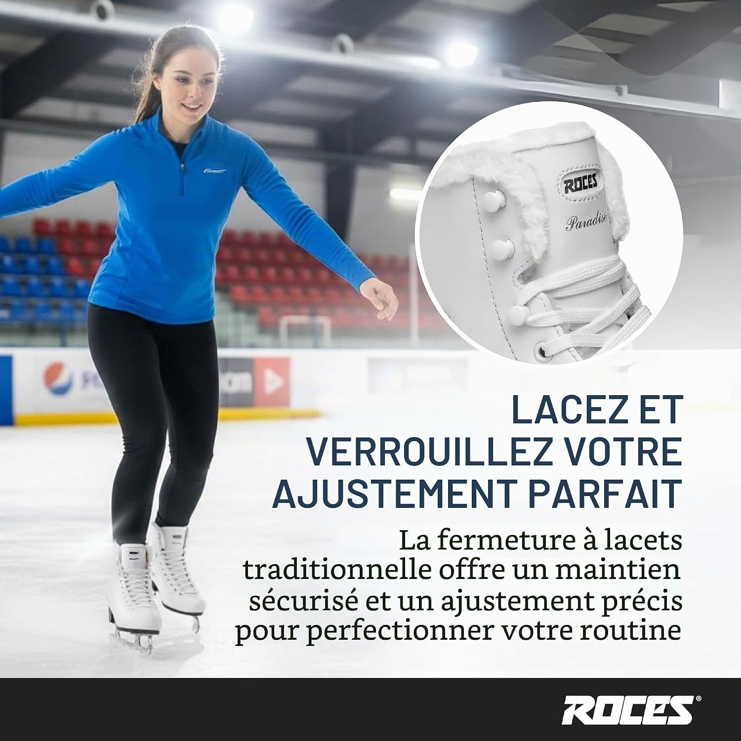 Roces Patins à glace pour femme Paradise blancs - Jusqu'à -34% sur le retour