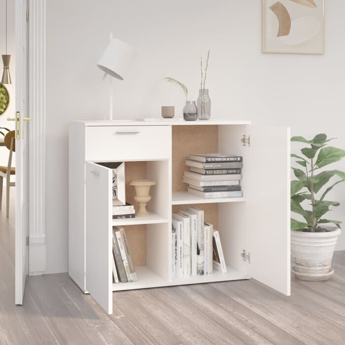 Vidaxl Buffet bas blanc 80x36 cm - Design minimaliste - Jusqu'à -54%