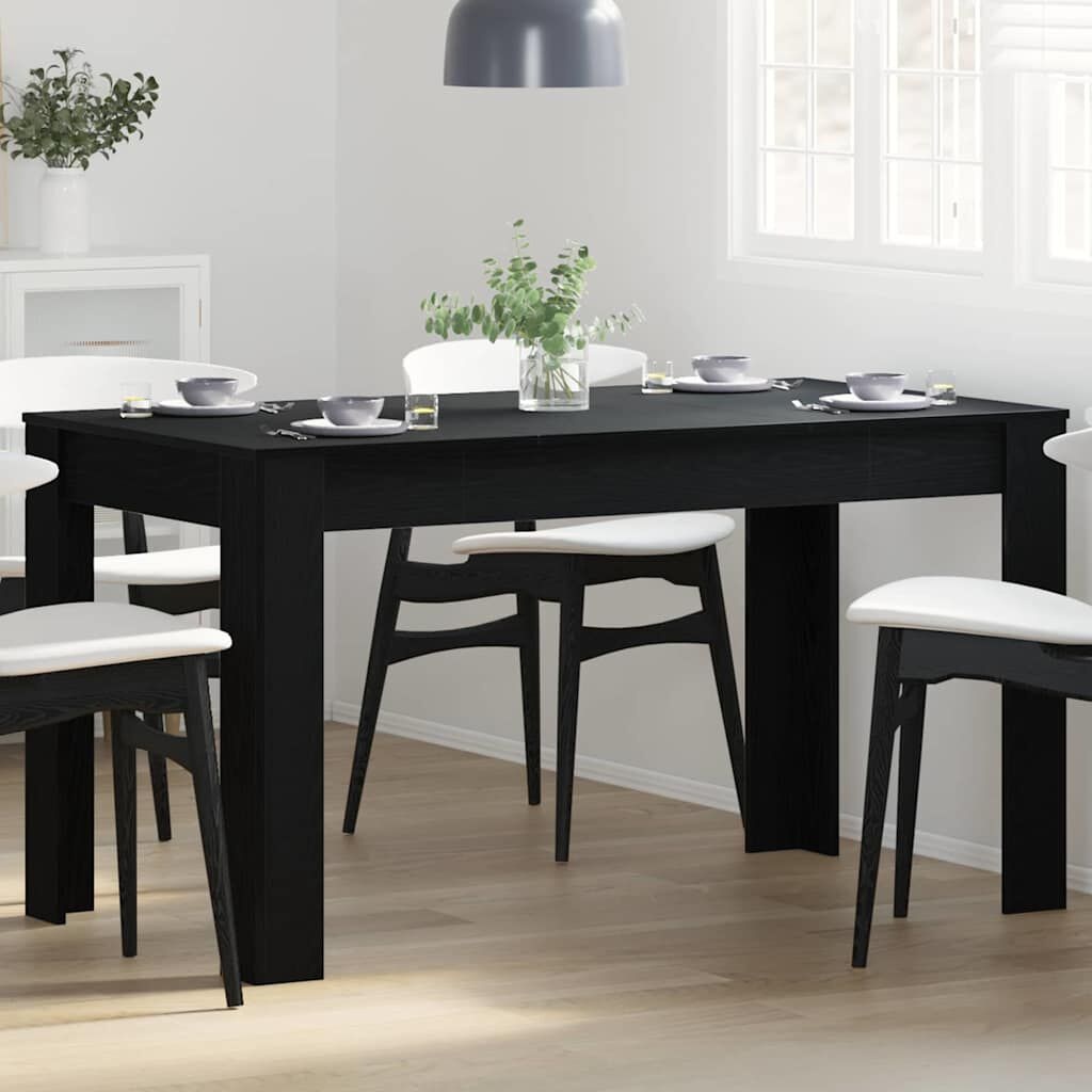 Vidaxl Table à manger bois noir chêne 140 cm - Jusqu'à -34% sur l'outlet