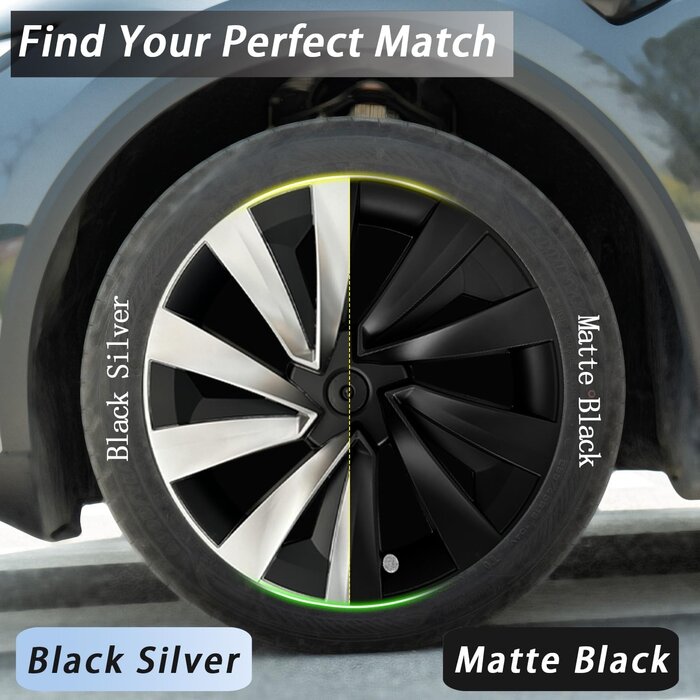 Enjoliveurs 19 pouces pour Tesla Model Y 2025-2026 - Noir Mat - Jusqu'à -30%