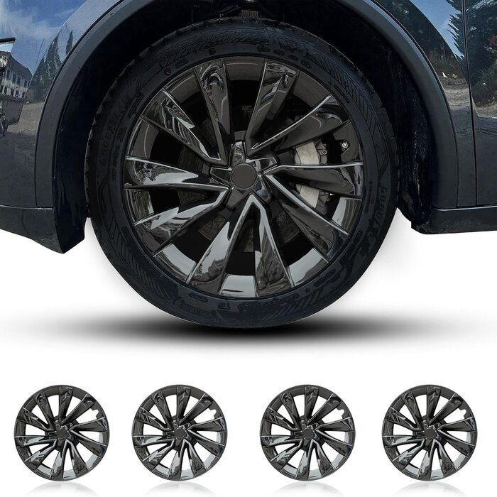 Enjoliveurs 19 pouces pour Tesla Model Y 2025-2026 - Noir Mat - Jusqu'à -30%