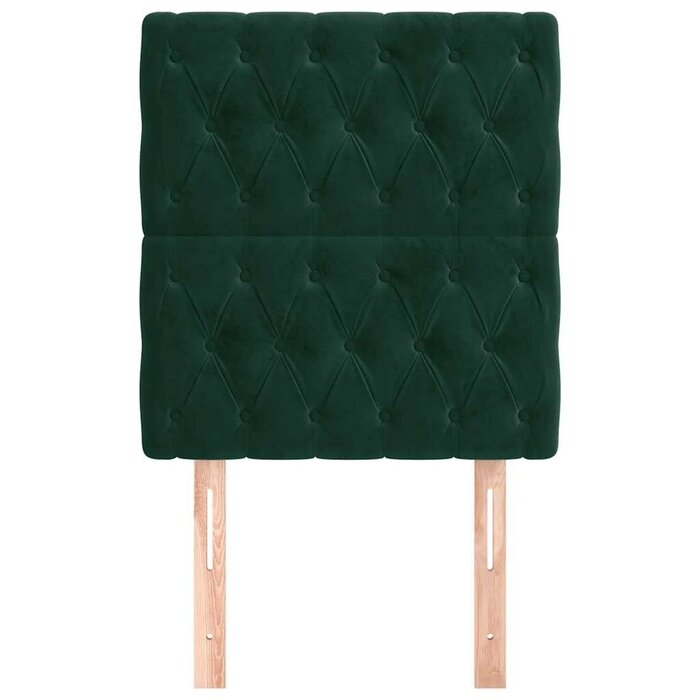 Lot de 2 têtes de lit velours vert 80cm - Jusqu'à -80% outlet