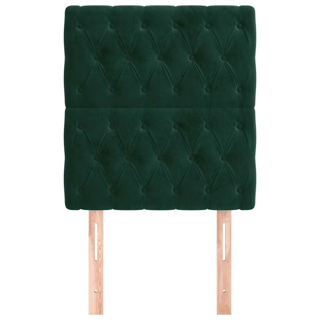 Lot de 2 têtes de lit velours vert 80cm - Jusqu'à -80% outlet