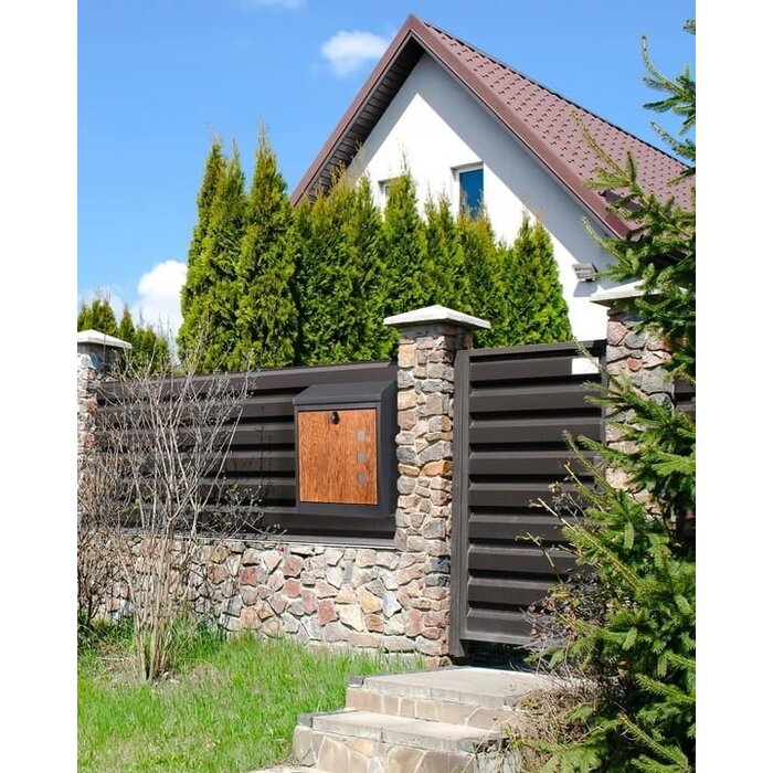 Boîte aux lettres colis métal anthracite aspect bois - Jusqu'à -38%