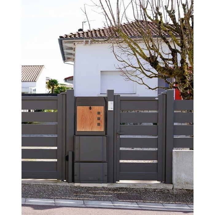 Boîte aux lettres colis métal anthracite aspect bois - Jusqu'à -38%