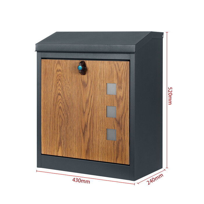 Boîte aux lettres colis métal anthracite aspect bois - Jusqu'à -38%