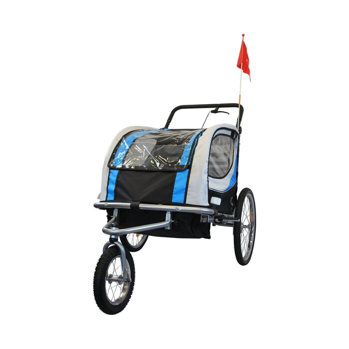 Remorque vélo enfant 2 places - Pliable et confortable - Jusqu'à -30%