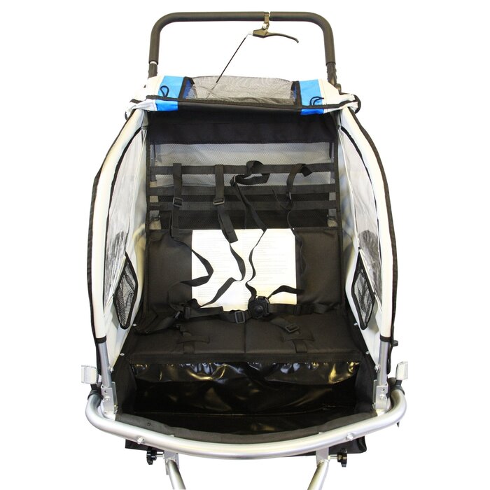 Remorque vélo enfant 2 places - Pliable et confortable - Jusqu'à -30%
