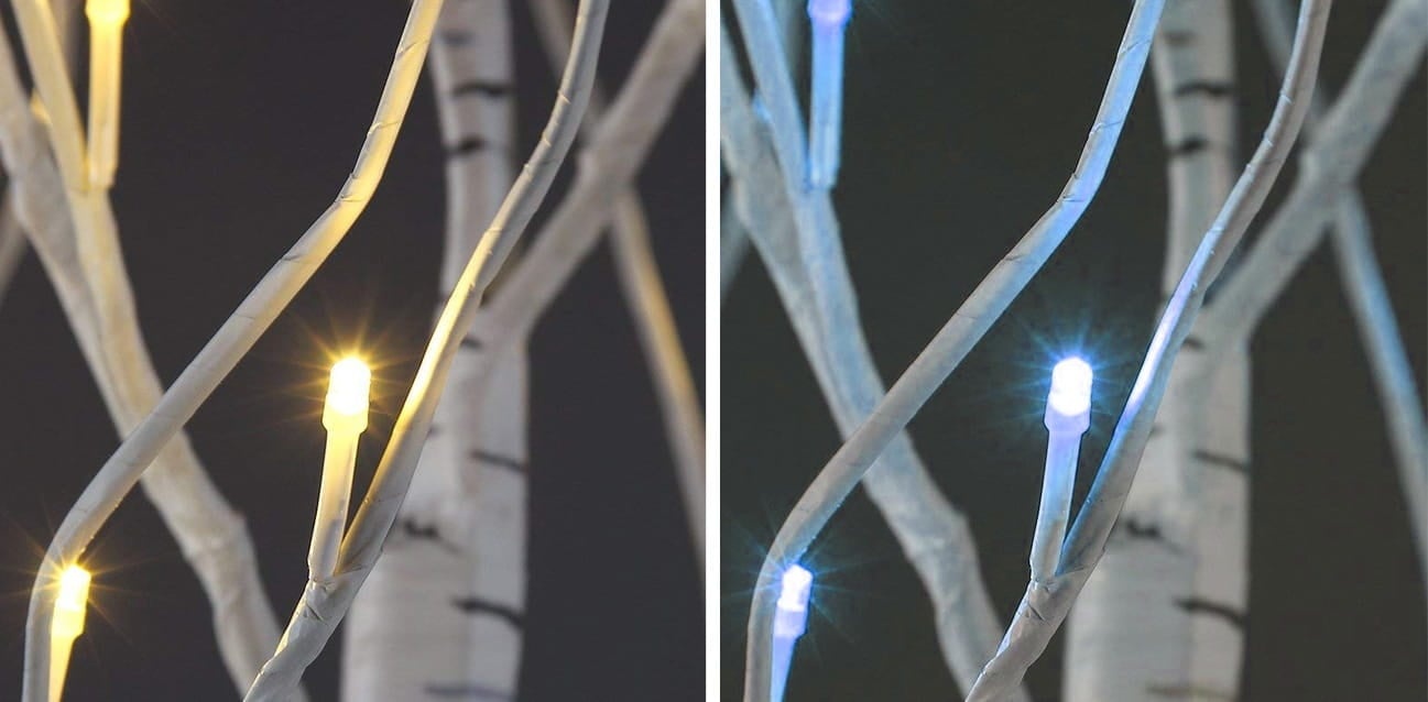 Bouleau artificiel lumineux 120 cm - LED blanc chaud - Jusqu'à -33%