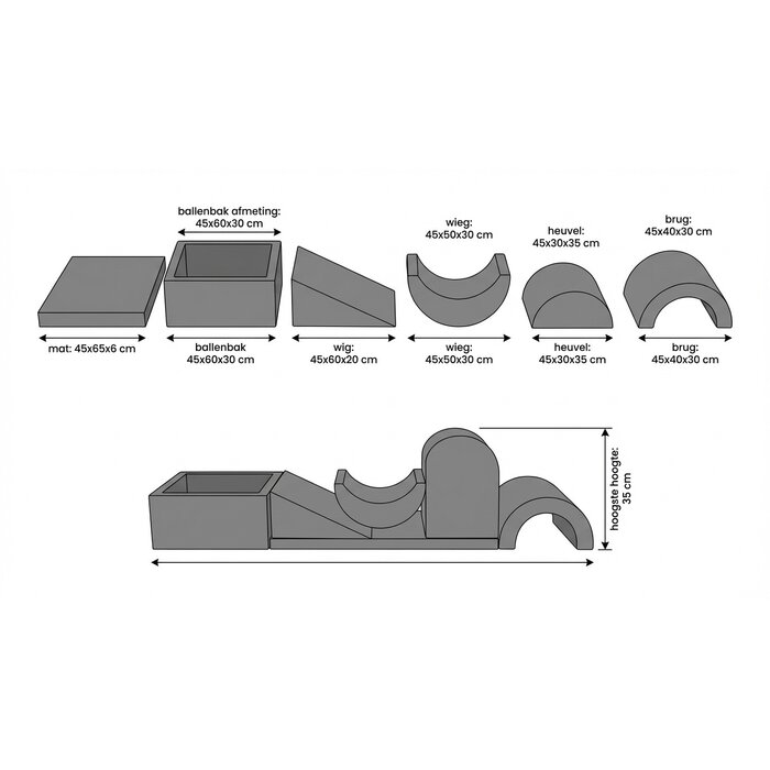 Parcours de motricité en mousse 7 pièces - Jusqu'à -47%