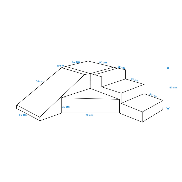 Ensemble Toboggan Modulaire en Mousse - Blanc - Jusqu'à -20%