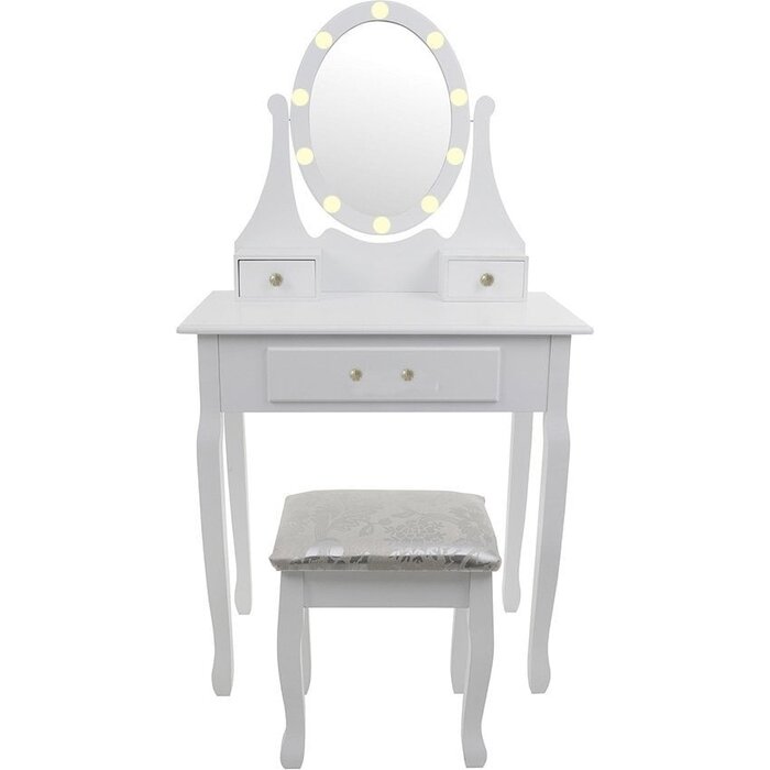 Coiffeuse Antique avec Miroir LED et Tabouret - Jusqu'à -11%