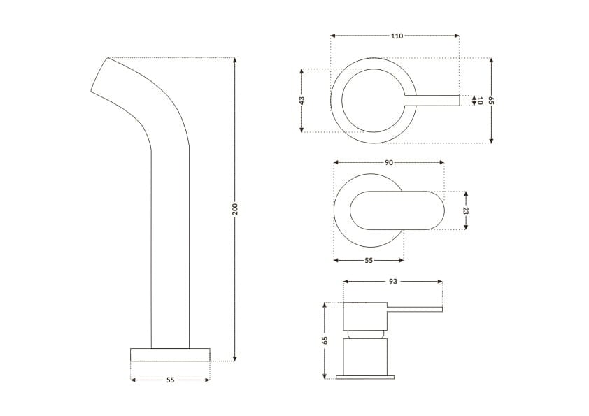Mitigeur lavabo mural noir mat - Laiton design - Jusqu'à -23%