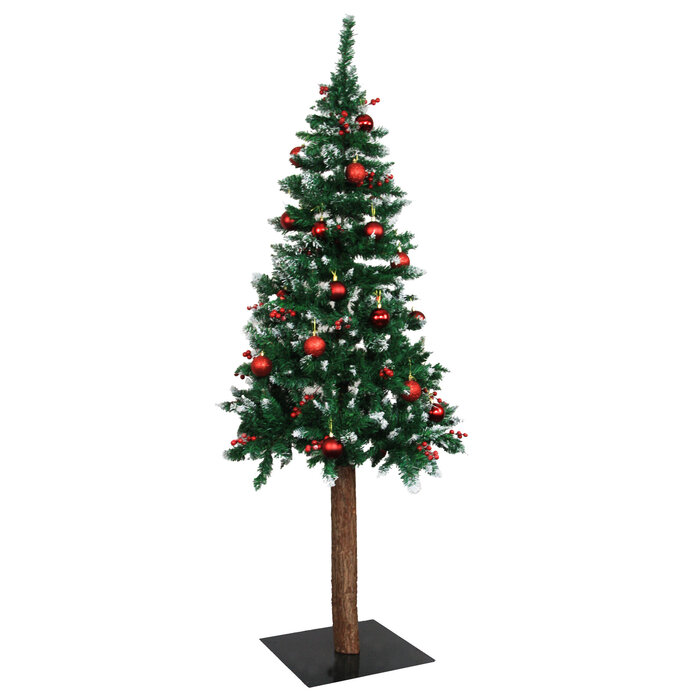 Sapin de Noël enneigé 180 cm avec décorations - Jusqu'à 40% de remise