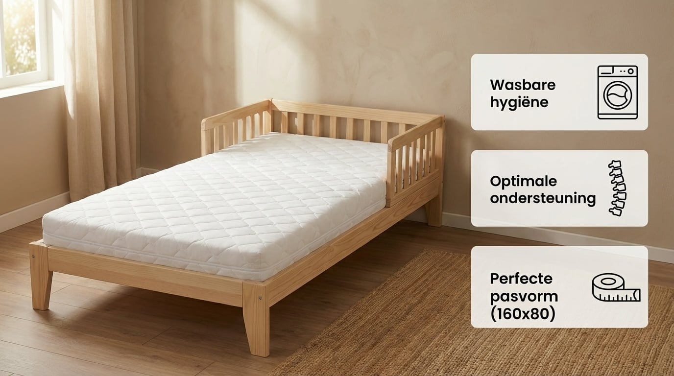 Matelas enfant 160x80cm - Mousse PUR - Confort équilibré - Jusqu'à -38%