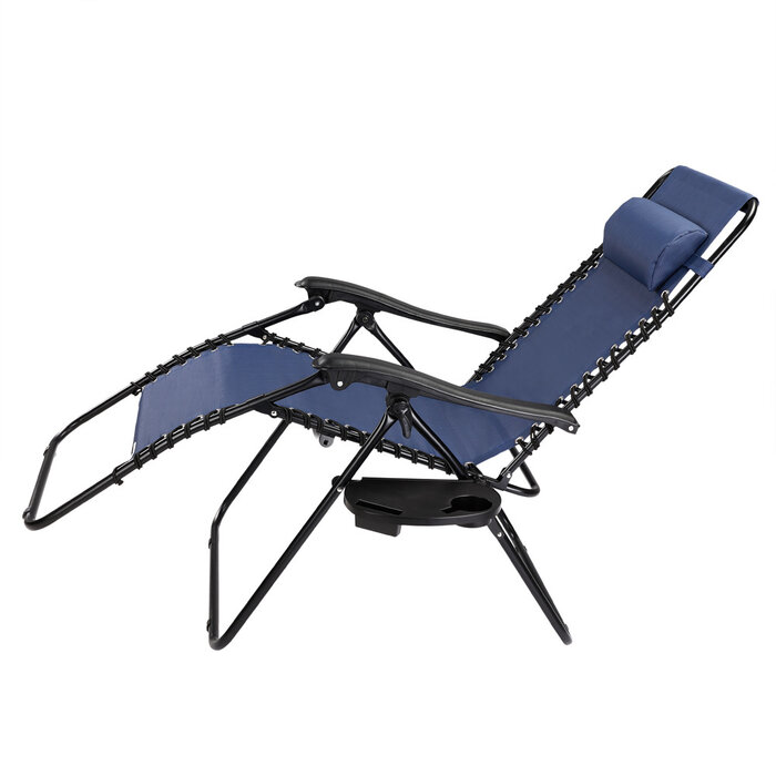 Chaise longue de jardin inclinable bleu foncé - Jusqu'à -27%