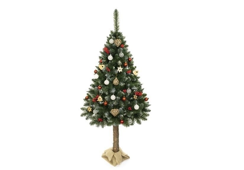 Sapin de Noël 180 cm effet givré - Tronc naturel - Jusqu'à -28%