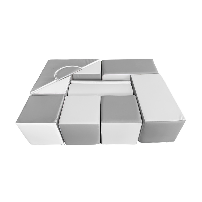 Blocs de construction en mousse - 11 pièces - Blanc & Gris - Jusqu'à 25% de remise
