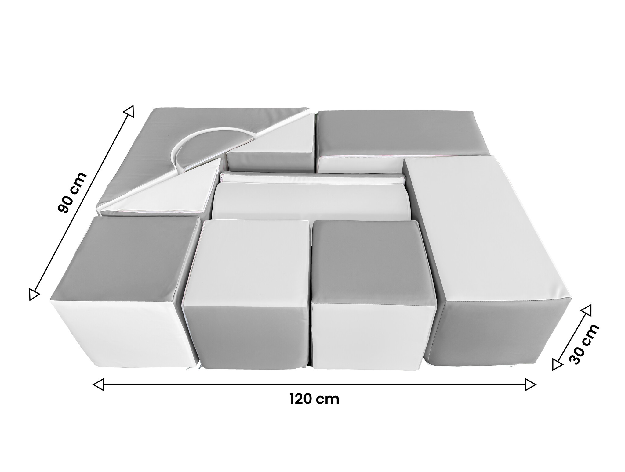 Blocs de construction en mousse - 11 pièces - Blanc & Gris - Jusqu'à 25% de remise