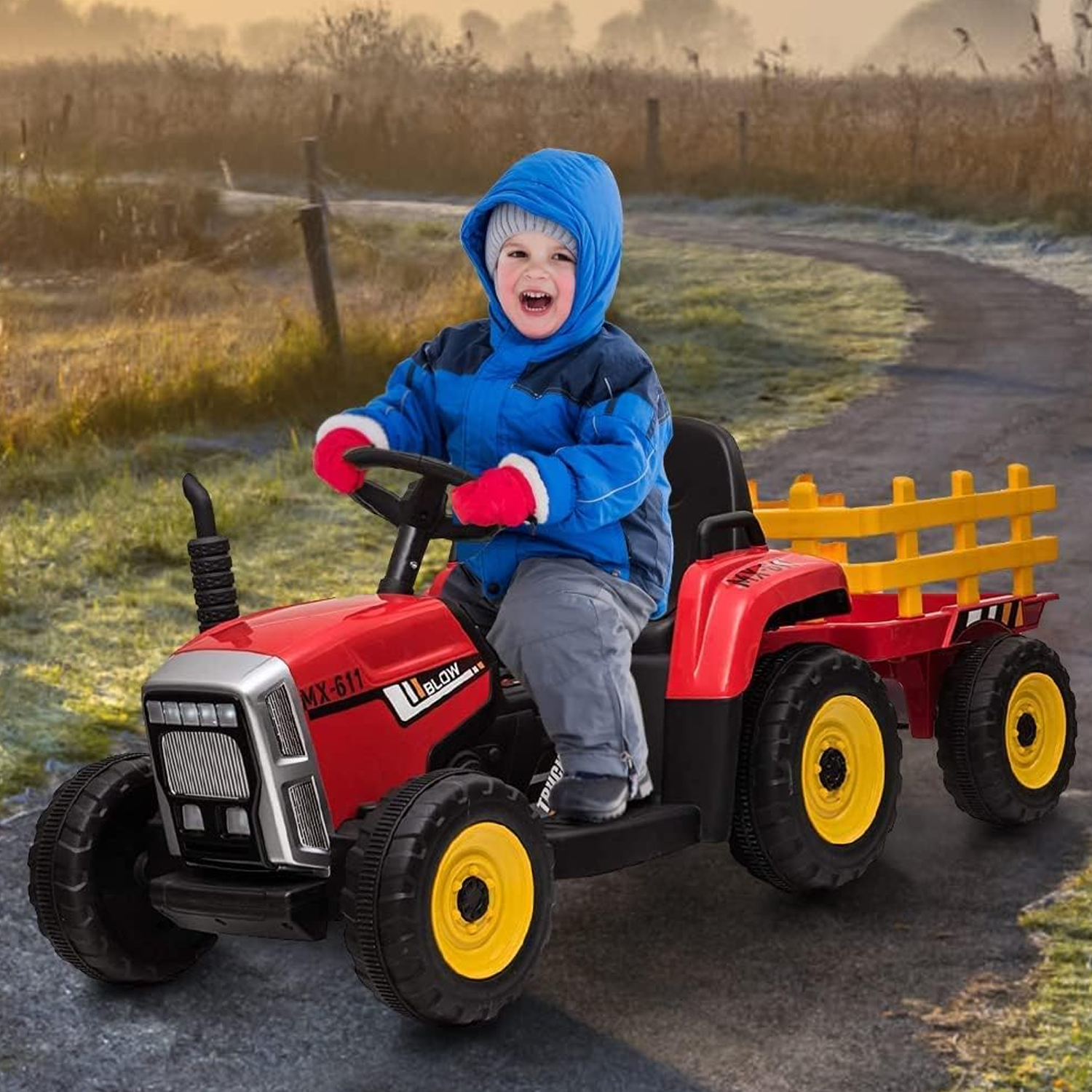 Tracteur électrique pour enfants 12V avec remorque - Jusqu'à -29%