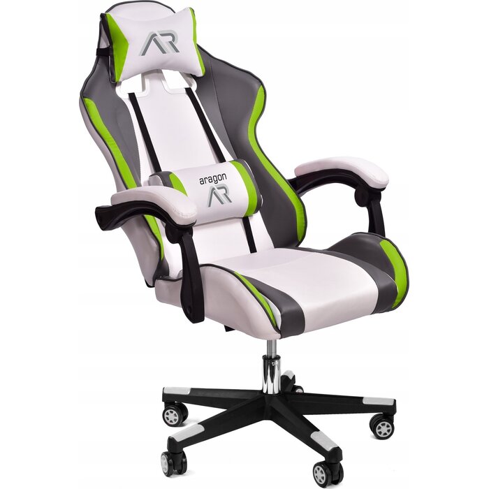 Chaise Gaming Ergonomique - Blanc, Gris et Citron - Jusqu'à 10% de remise