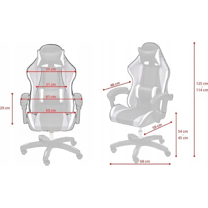 Chaise Gaming Ergonomique - Blanc, Gris et Citron - Jusqu'à 10% de remise