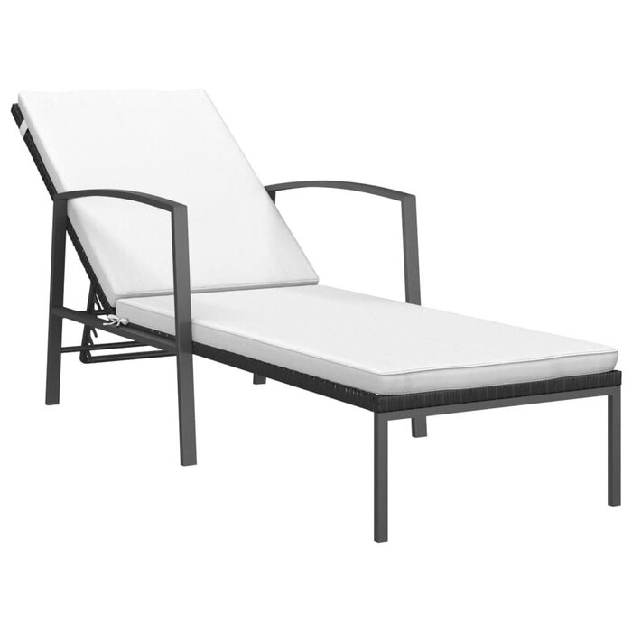 Lot de 2 bains de soleil avec table - Poly rotin noir - Jusqu'à -38%