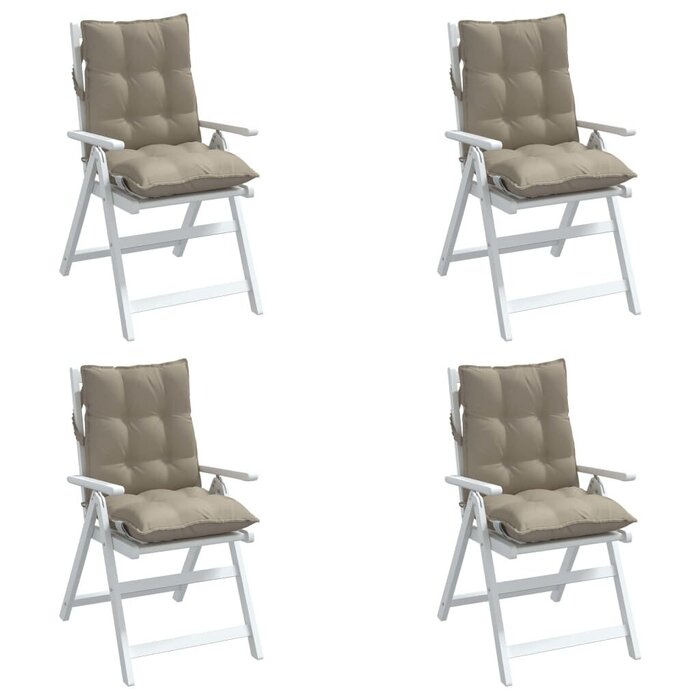 Lot de 4 coussins de chaise taupe 100x50cm - Jusqu'à 34% de remise