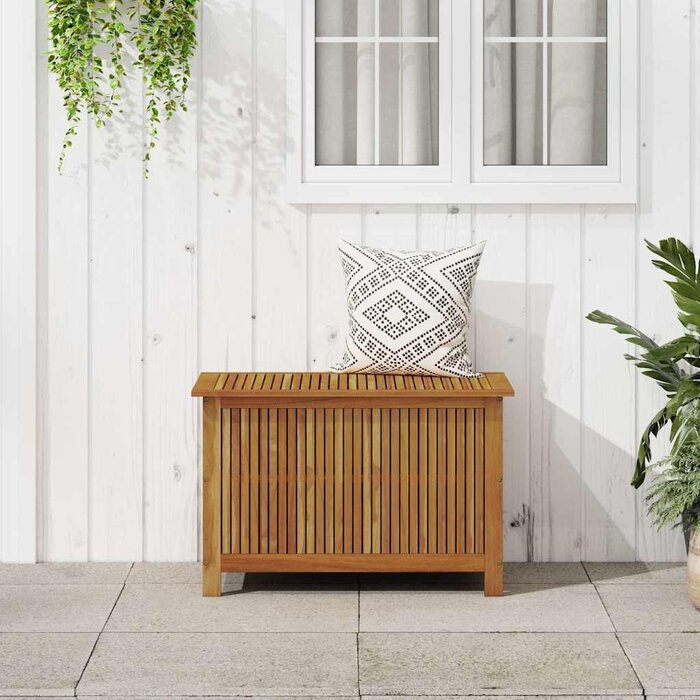 Coffre de jardin en acacia massif 90cm - Jusqu'à -35% en Outlet