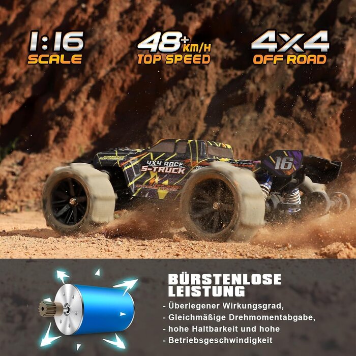Monster Truck Télécommandé Brushless 1/16 - 48 km/h - Jusqu'à -30% Outlet